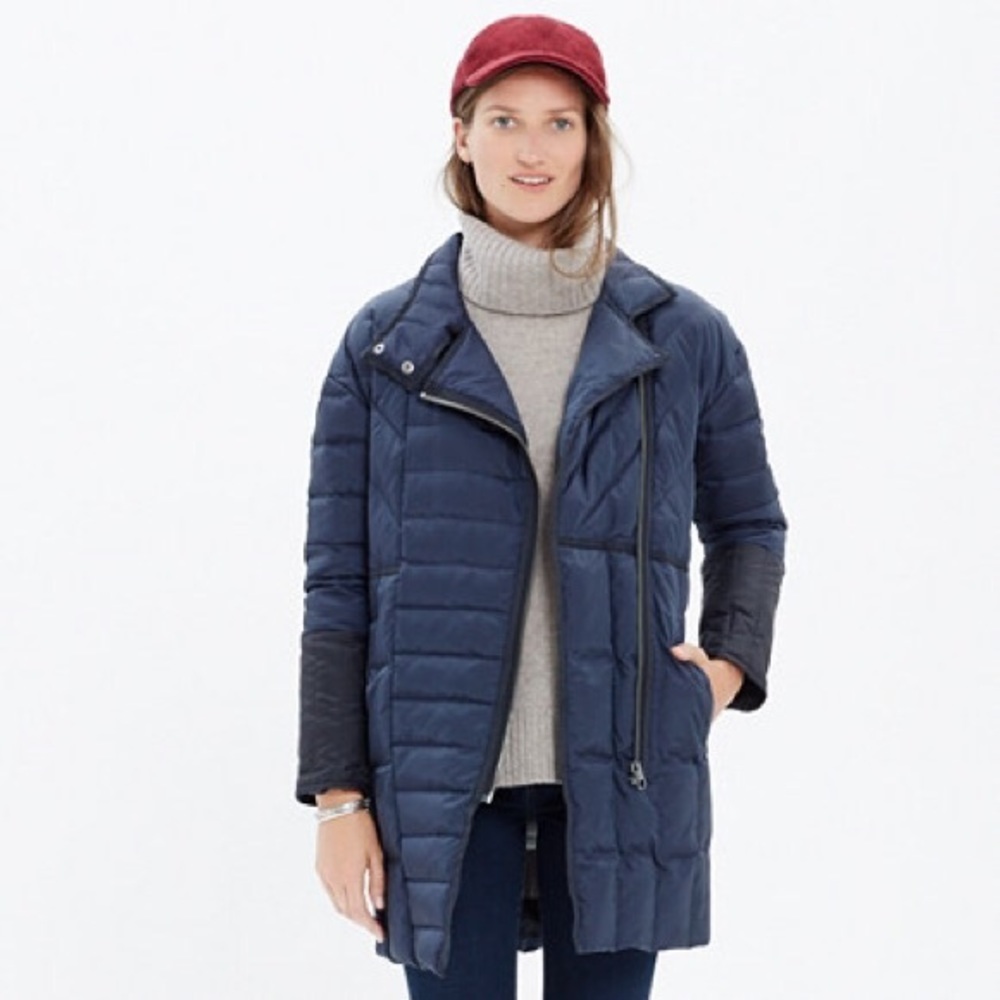 Madewell Navy Quilted Coat Small
